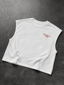 PAVTROS Men's Young Towel Embroidery Tank Top - White - View 2