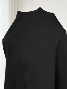 Plussiva Plus Size Solid Color Versatile Long Sleeve Maternity Dress For Daily Wear - Black - View 7