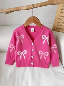 Cardigan Motif Pita untuk Bayi Perempuan - Berwarna merah muda - View 7