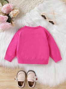 Cardigan Motif Pita untuk Bayi Perempuan - Berwarna merah muda - View 2