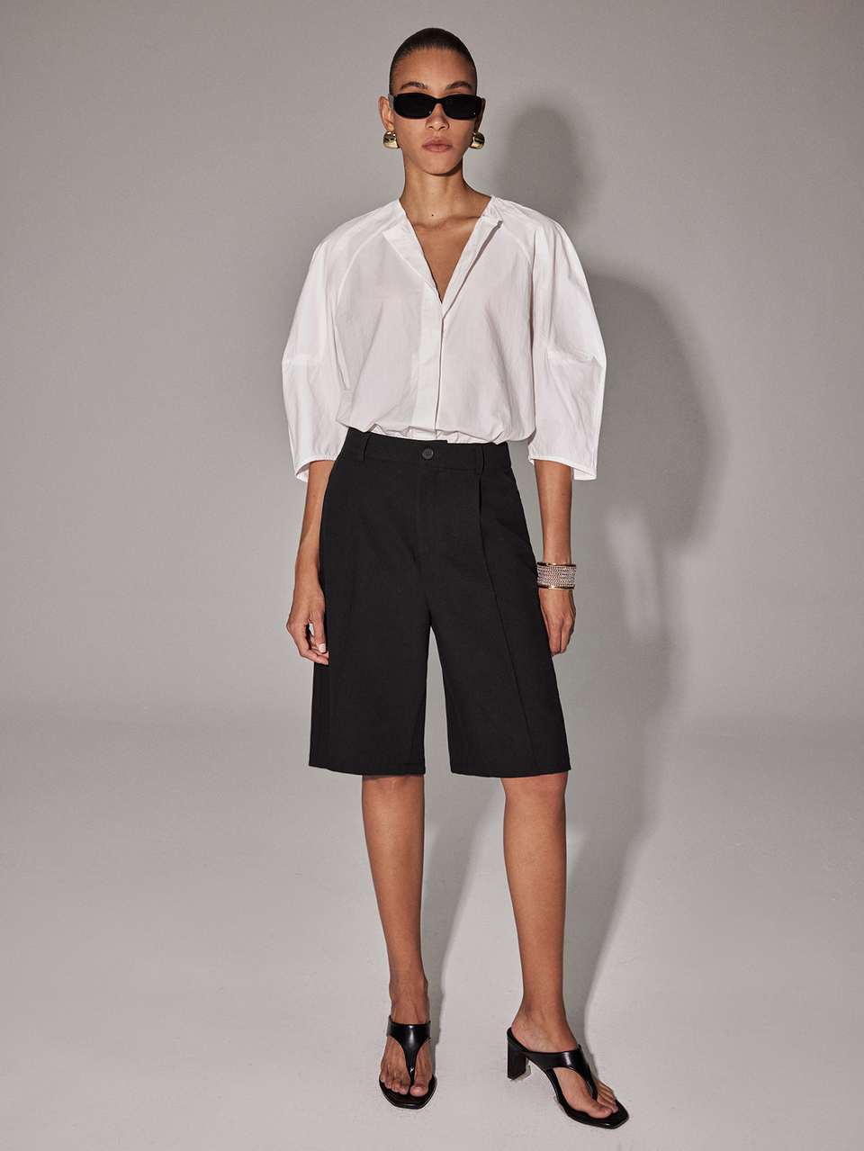 Anewsta Women's Autumn Quiet Luxury Style All-Match Versatile Minimalist Suit Shorts