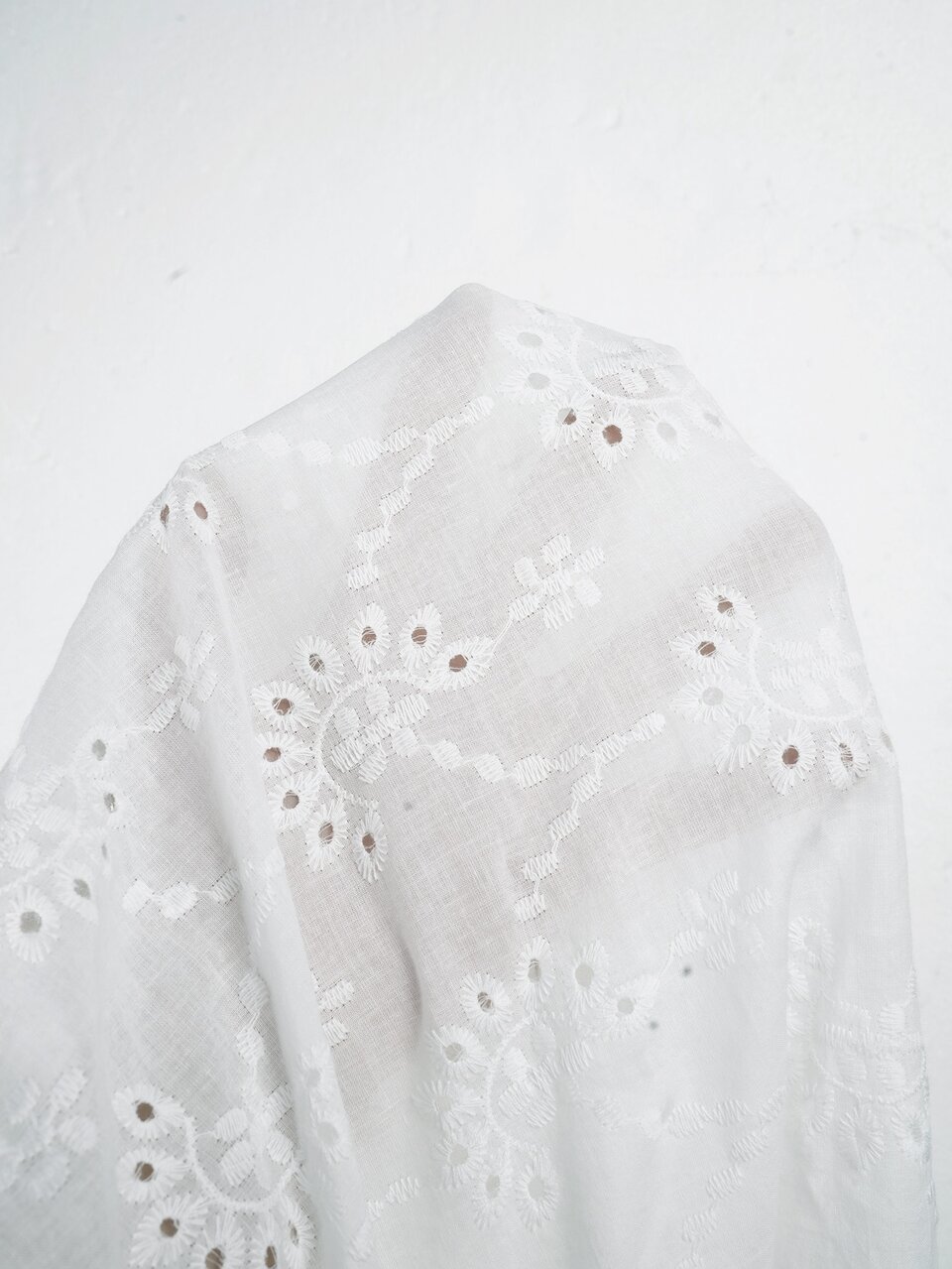 Plus Size French Embroidery Hollow Out Long Sleeve Blouse For Date Brunch Formal Evening And Vacation White Autumn Elegant Fall