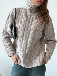 Aloruh Women Sweaters,New Fall Styles - Khaki - View 5