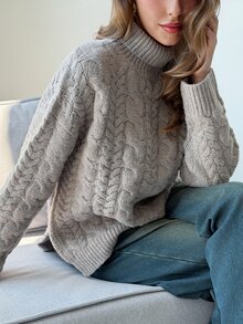 Aloruh Women Sweaters,New Fall Styles - Khaki - View 9
