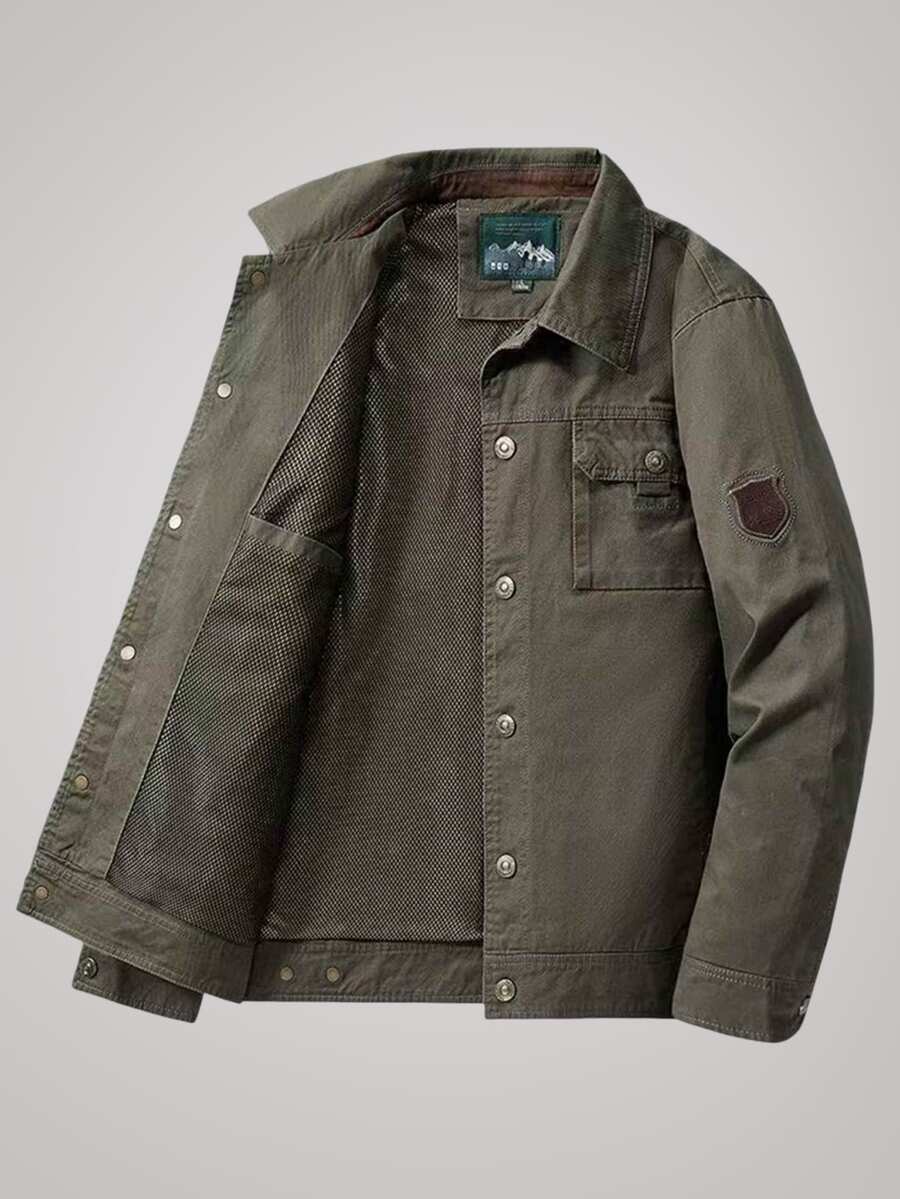 Officeau Men's Khaki Collar Workwear Jacket, For Business Casual/Commuting, Gift For Father/Husband - Khaki - View 1