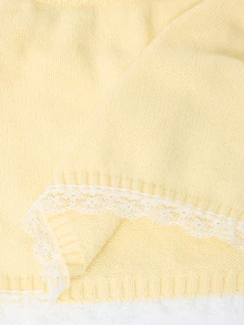 Sweetness Autumn/Winter Sweet Pastel Yellow Cropped Cardigan & Bow Skirt 2 Pieces Knit Set For Women - Pale Yellow - View 9