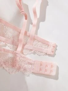 DesireSculpt 1pc Women's Thick Cup Lace Push-Up Underwire Bra - Baby Pink - View 5