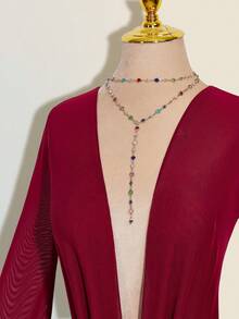 SHEIN ICON Sexy Oversized Plunging Neckline Mesh Patchwork Backless Mini Dress - Burgundy - View 4