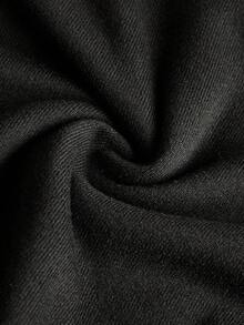 SHEIN ICON 女式休闲复古修身毛领连帽常规夹克 - 黑色 - 查看 7
