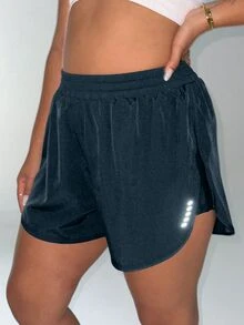 Rhythm Era Plus Size Summer Casual Mesh Patchwork Sports Shorts - Navy Blue - View 6