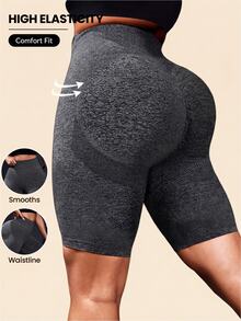 Rhythm Era Plus Size Sports Shorts Plain - Dark Grey - View 1