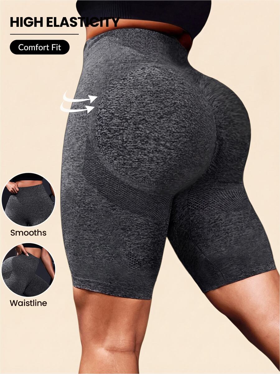 Rhythm Era Plus Size Sports Shorts Plain - Dark Grey - View 1
