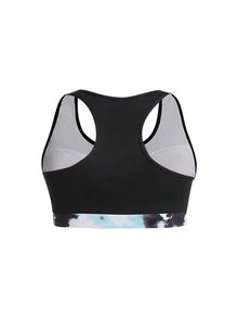 Rhythm Era Plus Size 3Pcs Tie Dye Contrast Panel Cut Out Back Sports Set Workout Clothes Workout Women Set - Blue - View 7