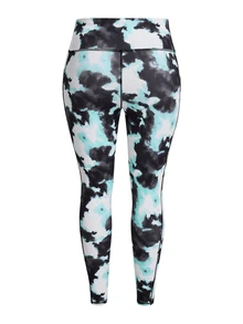 Rhythm Era Plus Size 3Pcs Tie Dye Contrast Panel Cut Out Back Sports Set Workout Clothes Workout Women Set - Blue - View 8