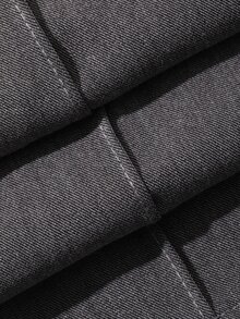 Dazy Plus Elastic Waist Colorblock Wide Stripe Fun Commuter Loose Casual Long Pants Fall - Grey - View 4