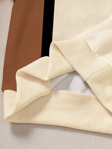 2pcs/Set Infant Baby Boy Striped Long Sleeve Top Graphic Solid Pants Family Matching Outfit - Brown - View 5