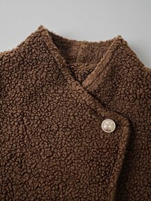 Yalmera Fall Clothes FOR WomenWomen's Solid Color Casual Versatile Daily Long Sleeve Jacket - Brown - View 7