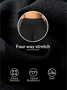 Flexra Fall Casual Straight Leg Denim Daily Wear Washed Comfortable Flattering Plus Size Jeans For Women - Black - View 8