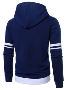 Manfinity CasualCool Herrsport hoodie med färgblock och patchwork - Multifärgad - Visa 2