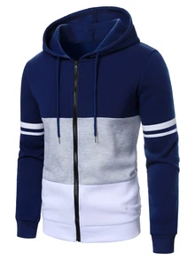 Manfinity CasualCool Herrsport hoodie med färgblock och patchwork - Multifärgad - Visa 3