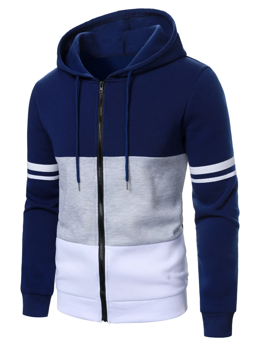 Manfinity CasualCool Men's Sports Colorblock Patchwork Hoodie - Multicolor - View 1