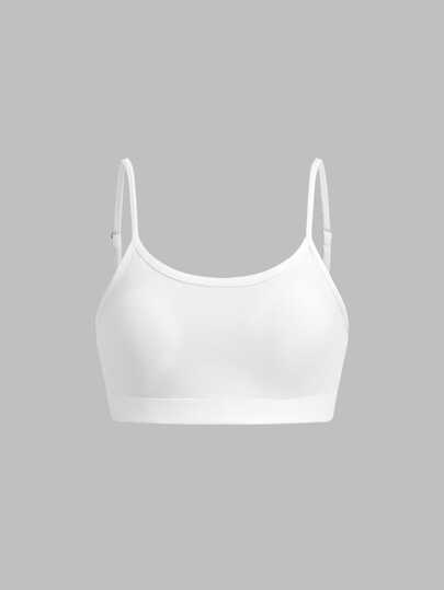 Girlism Tween Girls And Spring/Summer New Simple Casual Padded Skin-Friendly Comfortable Underwear 3pcs Pieces Set, All-Season Wear