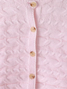 Girls' Elegant Youthful Gentle Elegant Crochet Round Neck Cardigan - Pink - View 5