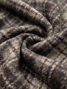 Yalmera Pakaian Musim Gugur UNTUK Wanita, Busana Musim Dingin Wanita, Mantel Kotak-kotak - Coffee Brown - View 5
