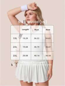 SHEIN Unity Plus Solid Polo Neck Sports Tank Top - White - View 7