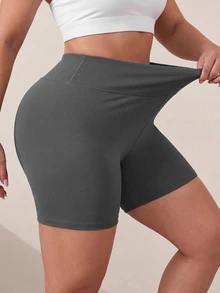 SHEIN Unity 2PCS Women Plus Size Sports Shorts - Multicolor - View 6