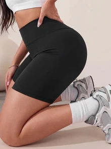 SHEIN Unity 2PCS Women Plus Size Sports Shorts - Multicolor - View 2