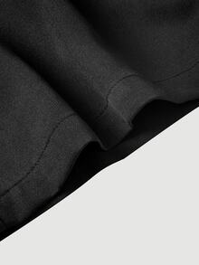 SHEIN MOD Black Classic Suspenders Trousers - Black - View 7