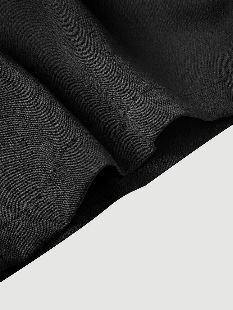SHEIN MOD 黑色經典吊帶長褲 - 黑色 - 查看 7