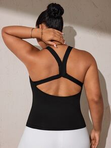Rhythm Era Women's Plus Size Solid Color Casual Daily Travel Sports T-Shirt - Black - View 3