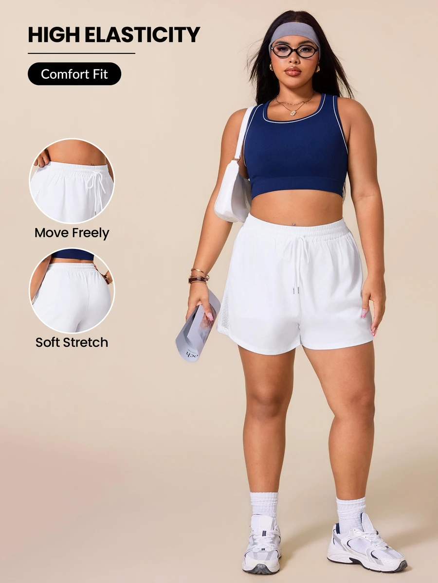 Velisys Velisys XXY260408 Black White Plus Size Shorts Combo Pack Gym Summer Cow Girl - Multicolor - View 1