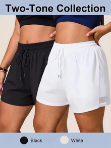 Velisys Velisys XXY260408 Black White Plus Size Shorts Combo Pack Gym Summer Cow Girl - Multicolor - View 5