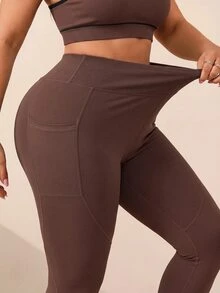 Rhythm Era 2 PCS Celana Legging Olahraga Wanita Ukuran Besar untuk Pilates dan Gym Warna Cokelat Musim Panas - MultiWarna - View 6