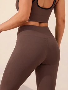 Rhythm Era 2 PCS Celana Legging Olahraga Wanita Ukuran Besar untuk Pilates dan Gym Warna Cokelat Musim Panas - MultiWarna - View 8