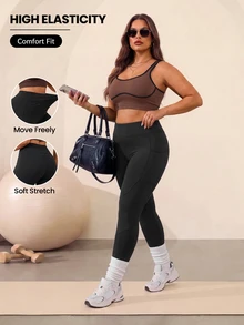 Rhythm Era 2 PCS Celana Legging Olahraga Wanita Ukuran Besar untuk Pilates dan Gym Warna Cokelat Musim Panas - MultiWarna - View 1