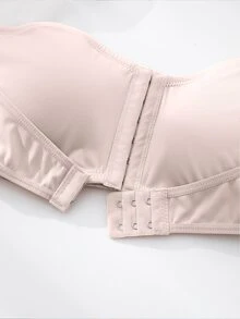 SHEIN Upgraded Front Closure Padded Push Up Bra For Women, Easy To Wear - Pink - View 7