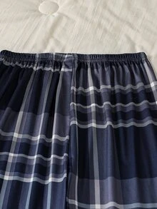 Teen Boys Pajama Bottoms, 2-Piece Set, Simple Fashion Classic Plaid Print Comfortable Long Pants Sleepwear - Multicolor - View 5