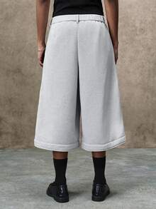 PAVTROS Men's Casual Mid-Length ShortsStyle Wide LegStreet Style For Summer - Grey - View 2