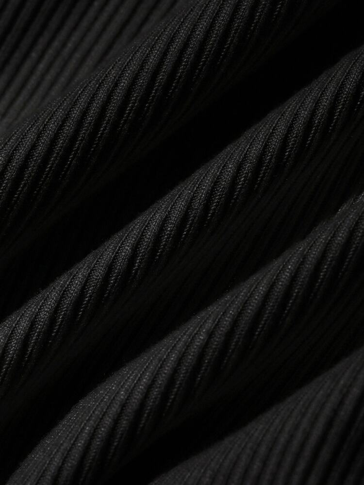 REIGN AVE Atasan Tank Top Wanita Warna Polos dengan Karet Elastis dan Renda Kontras, Atasan Tank Top Kasual untuk Liburan Musim Panas - Hitam - View 5