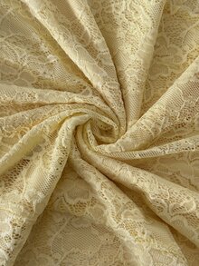 Reflora Plus Size Elegant Party Solid Color Lace Dress Fall - Yellow - View 7