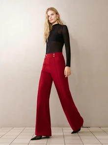MOTF PREMIUM DEKORASI KANCING LOGAM ASIMETRIS UNTUK CELANA JAS - Burgundy - View 3