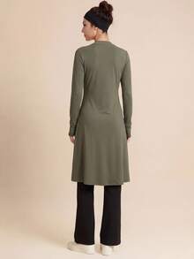 SHEIN Sports Setelan 3 Potong Kasual Wanita untuk Liburan, Pantai, Pesta, dan Olahraga, Gaya Baru - Dark Green - View 4