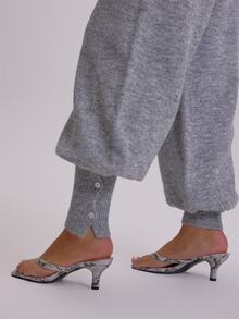 MUSERA Plus Size Grey Knitted Cuffed Hem Joggers Winter Fall Womens Outfit Casual - Grey - View 5