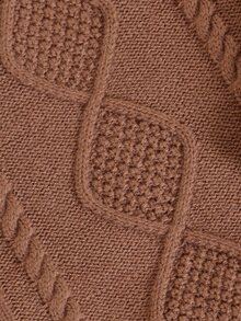 SHEIN Vintaside Kids 1 Stück Herbst/Winter Karamellfarbener Jungen Zopfstrick Pullover, Baby/Kleinkind Rundhals Raglan Langarm Vintage Zopf Weich Pullover Top, Baby Oberbekleidung Basisschicht Strickpullover - Kaffeebraun - Übersicht 8