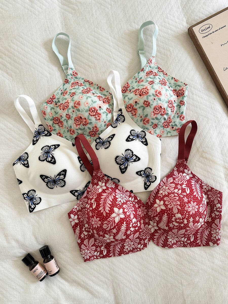 SHEIN Comfortable Printed Seamless Women's Underwear 3-Piece Set - Multicolor - View 1
