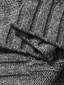 DAZY Sweater Rajut Kabel Kasual Gaya Korea Musim Gugur/Musim Dingin Warna Abu-abu untuk Pernikahan dan Jalanan untuk Wanita - Grey - View 9